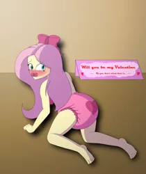 Size: 4500x5347 | Tagged: suggestive, artist:diaperednight, derpibooru import, fluttershy, equestria girls, abdl, blushing, diaper, diaper fetish, fetish, holiday, pacifier, poofy diaper, simple background, solo, valentine, valentine's day