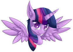 Size: 1920x1357 | Tagged: safe, artist:suziouwabami, derpibooru import, twilight sparkle, twilight sparkle (alicorn), alicorn, pony, bust, colored pupils, cute, ear fluff, female, looking at you, mare, portrait, simple background, solo, spread wings, transparent background, twiabetes, wings