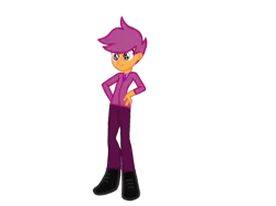 Size: 2732x2048 | Tagged: safe, artist:turnaboutart, derpibooru import, scootaloo, equestria girls, base used, clothes, rule 63, scooteroll, simple background, solo, suit, transparent background
