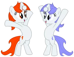 Size: 2789x2150 | Tagged: safe, artist:namelesshero2222, derpibooru import, oc, oc:discentia, oc:karma, ponified, unofficial characters only, pony, unicorn, duo, female, high res, mare, reddit, simple background, transparent background, vector