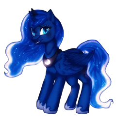Size: 1916x2004 | Tagged: safe, artist:oksssid, derpibooru import, princess luna, alicorn, pony, chest fluff, eye clipping through hair, female, looking at you, mare, simple background, smiling, solo, transparent background