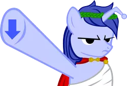 Size: 1000x677 | Tagged: safe, artist:supermatt314, derpibooru import, oc, oc:discentia, ponified, unofficial characters only, pony, unicorn, clothes, downvote, female, frown, laurel wreath, mare, reddit, roman, simple background, solo, transparent background, vector