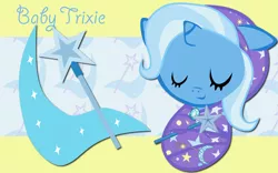 Size: 2560x1600 | Tagged: safe, artist:alicehumansacrifice0, derpibooru import, trixie, pony, baby, baby pony, newborn, wallpaper