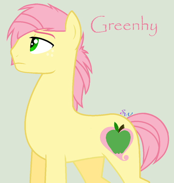 Size: 957x1003 | Tagged: safe, artist:brendalobinha, artist:mlpbasemaker33, derpibooru import, oc, oc:greenhy, earth pony, pony, base used, male, offspring, parent:big macintosh, parent:fluttershy, parents:fluttermac, pink mane, solo, stallion, yellow coat