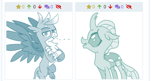 Size: 496x265 | Tagged: ..., artist:sintakhra, crossed arms, cute, derpibooru, derpibooru import, diaocelles, gallus, gallus is not amused, looking at you, meta, ocellus, safe, size difference, spread wings, tumblr:studentsix, unamused, wings