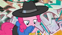 Size: 320x180 | Tagged: safe, derpibooru import, edit, screencap, doctor whooves, goldengrape, pinkie pie, sir colton vines iii, time turner, vinyl scratch, testing testing 1-2-3, animated, rapper pie, rappin' hist'ry of the wonderbolts, sound, webm, widescreen