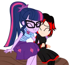 Size: 1600x1451 | Tagged: safe, artist:cherylblackberrychan, artist:lhenao, derpibooru import, sci-twi, twilight sparkle, equestria girls, barely eqg related, base used, crossover, equestria girls-ified, ruby rose, rwby, simple background, transparent background