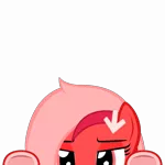 Size: 10000x10000 | Tagged: safe, artist:mrkat7214, derpibooru import, part of a set, oc, oc:downvote, ponified, unofficial characters only, pony, derpibooru, absurd resolution, cute, derpibooru ponified, downvote bait, downvotes are upvotes, lidded eyes, lurking, meta, ocbetes, peekaboo, peeking, simple background, solo, soon, transparent background, underhoof, vector