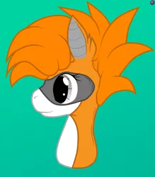 Size: 3078x3512 | Tagged: safe, artist:terminalhash, derpibooru import, oc, oc:kiva, unofficial characters only, hybrid, pony, robot, robot pony, bust, cute, green eyes, grin, smiling, solo, vector