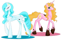 Size: 1832x1157 | Tagged: safe, artist:whitewing1, derpibooru import, oc, oc:coco, oc:kate, unofficial characters only, pegasus, pony, unicorn, female, mare, simple background, transparent background