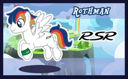 Size: 1280x800 | Tagged: safe, artist:inkandmystery, derpibooru import, oc, oc:rothman, pegasus, pony, flying, male, porsche, porsche 911 rsr, stallion, watermark, wristband