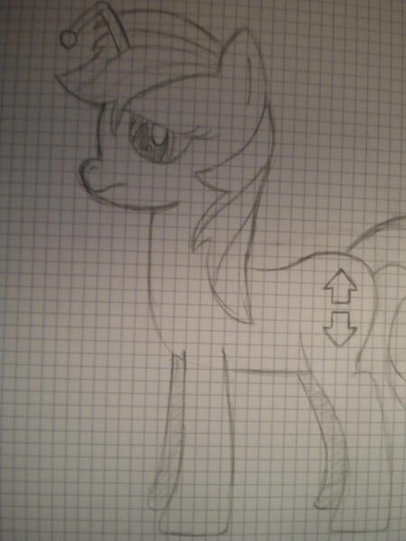 Size: 2121x2828 | Tagged: safe, artist:shawnyall, derpibooru import, oc, oc:apathia, unofficial characters only, pony, unicorn, cutie mark, downvote, female, graph paper, grayscale, mare, monochrome, reddit, traditional art, upvote