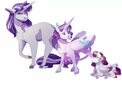 Size: 4961x3508 | Tagged: safe, artist:uunicornicc, derpibooru import, princess flurry heart, twilight velvet, oc, oc:summer ballad, pegasus, pony, colt, high res, magical lesbian spawn, male, offspring, parent:rainbow dash, parent:twilight sparkle, parents:twidash, simple background, white background