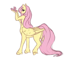 Size: 2048x1688 | Tagged: anthro, anthro centaur, artist:honiibree, centaur, derpibooru import, fluttershy, long hair, oc, oc:butterflyshy, ponytaur, safe, simple background, solo, transparent background