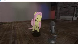 Size: 1280x720 | Tagged: safe, artist:didgereethebrony, derpibooru import, fluttershy, pegasus, pony, 3d, eyes closed, gmod, microphone, screenshots, singing, solo, stage, youtube link