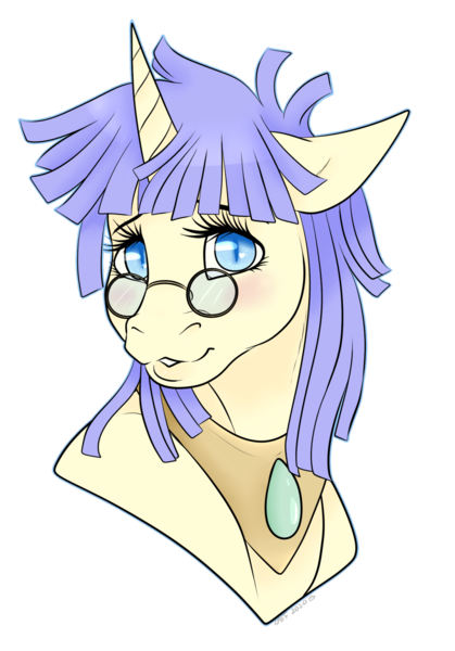 Size: 1280x1831 | Tagged: safe, artist:caff, derpibooru import, oc, oc:frae, unofficial characters only, pony, unicorn, female, glasses, head shot, mare, simple background, solo, transparent background