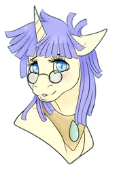 Size: 1280x1831 | Tagged: safe, artist:caff, derpibooru import, oc, oc:frae, unofficial characters only, pony, unicorn, female, glasses, head shot, mare, simple background, solo, transparent background