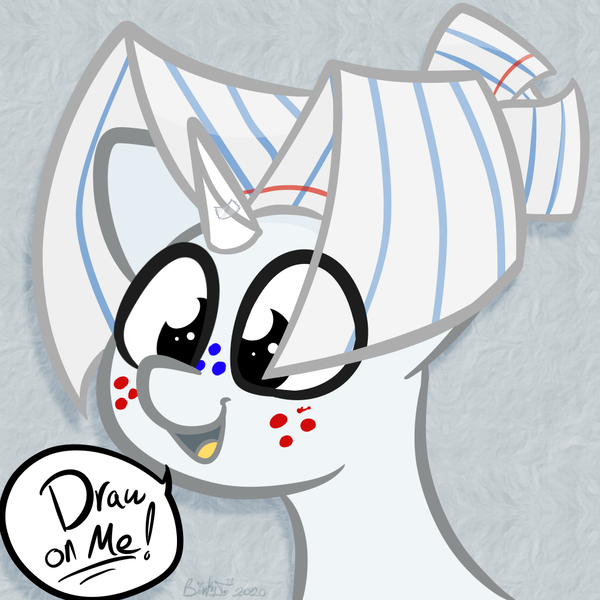 Size: 1000x1000 | Tagged: safe, artist:binkyt11, derpibooru import, oc, oc:paper doll, unofficial characters only, alicorn, pony, pony town, alicorn oc, androgynous, freckles, horn, paper, solo, speech bubble, style emulation, wings