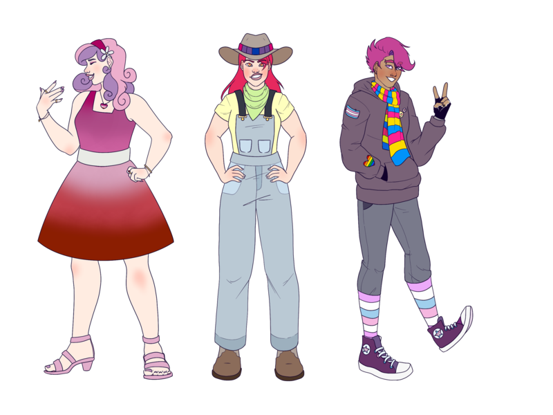 Size: 2732x2048 | Tagged: apple bloom, artist:blacksky1113, artist:bublebee123, badge, bandana, belt, bisexual pride flag, boots, bracelet, clothes, collaboration, colored, color edit, converse, cowboy boots, cowboy hat, cutie mark crusaders, dark skin, derpibooru import, dress, ear piercing, earring, edit, eyebrow piercing, eyes closed, eyeshadow, feet, female, fingerless gloves, flower, gay pride flag, gloves, grin, hairband, hat, headcanon, heart, high heels, hoodie, human, humanized, jeans, jewelry, lesbian pride flag, lgbt headcanon, lipstick, makeup, male, nail polish, necklace, nose piercing, older, older apple bloom, older cmc, older scootaloo, older sweetie belle, open mouth, overalls, pants, piercing, pride, pride flag, rainbow socks, ring, rule 63, safe, scarf, scootaloo, scooteroll, sexuality headcanon, shirt, shoes, simple background, smiling, socks, striped socks, suspenders, sweetie belle, trans boy, transgender, transgender pride flag, transparent background, t-shirt, wall of tags