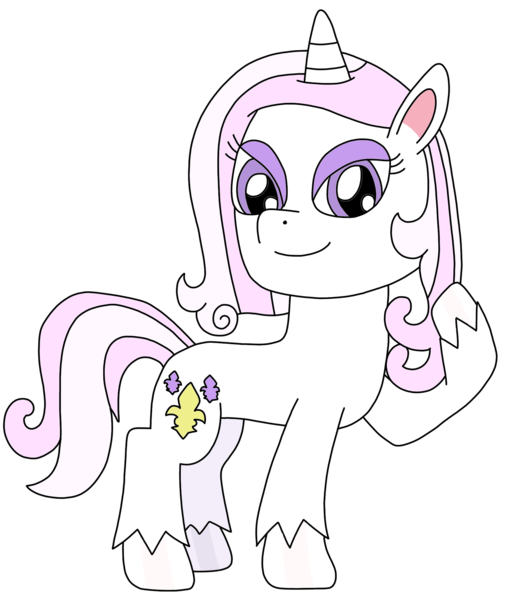 Size: 1682x1973 | Tagged: safe, artist:supahdonarudo, derpibooru import, fleur-de-lis, pony, unicorn, my little pony: pony life, chibi, cute, fleurabetes, simple background, style emulation, transparent background, unshorn fetlocks