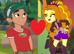 Size: 1353x1000 | Tagged: safe, derpibooru import, edit, edited screencap, screencap, adagio dazzle, timber spruce, equestria girls, equestria girls series, legend of everfree, sunset's backstage pass!, spoiler:eqg series (season 2), female, male, shipping, shipping domino, spiked headband, straight, timberdazzle