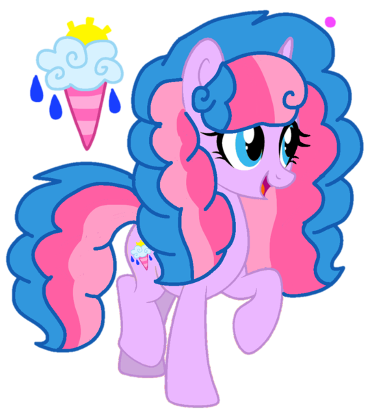 Size: 953x1052 | Tagged: safe, artist:徐詩珮, derpibooru import, oc, oc:sugar rain (徐詩珮), unofficial characters only, pony, unicorn, cutie mark, female, magic, magical lesbian spawn, mare, next generation, offspring, parent:pinkie pie, parent:spring rain, parents:springpie, simple background, smiling, solo, transparent background