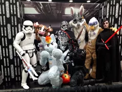 Size: 1280x960 | Tagged: artist:neouka, artist:spainfischer, canada, captain phasma, clothes, cosplay, costume, derpibooru import, fanexpo, first order, furry, fursuit, gilda, irl, kylo ren, photo, photographer:sugarthemoo, rainbow dash, safe, star wars, stormtrooper, sydneyroo(coser)