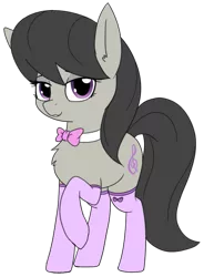 Size: 609x829 | Tagged: safe, artist:wafflecakes, derpibooru import, octavia melody, earth pony, pony, bedroom eyes, bow, bowtie, chest fluff, clothes, cute, ear fluff, female, looking at you, mare, simple background, socks, solo, tavibetes, transparent background