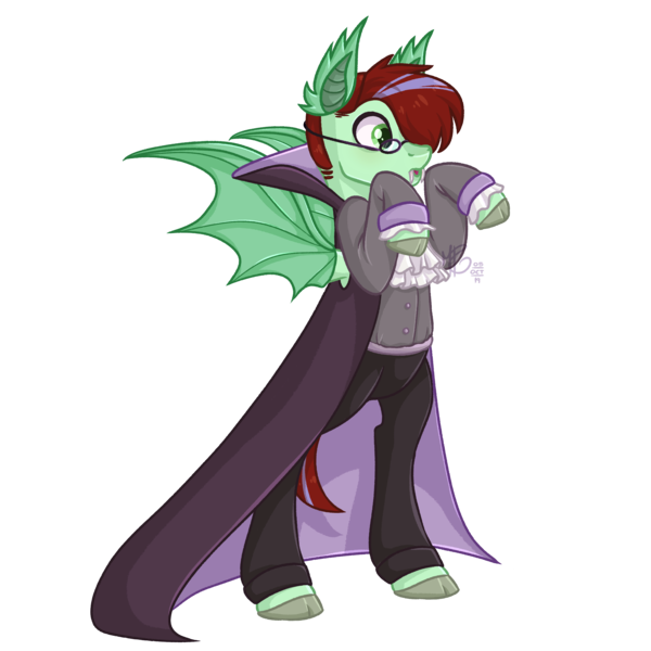 Size: 3000x3000 | Tagged: safe, artist:solareflares, derpibooru import, oc, oc:ember heartshine, unofficial characters only, pegasus, pony, bat pony costume, bipedal, clothes, costume, fangs, nightmare night costume, simple background, solo, spoopy, standing, transparent background