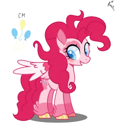 Size: 1277x1385 | Tagged: safe, artist:xxkawailloverchanxx, derpibooru import, pinkie pie, pegasus, pony, leak, spoiler:g5, female, g5, hooves, mare, pegasus pinkie pie, pinkie pie (g5), race swap, redesign, simple background, solo, transparent background