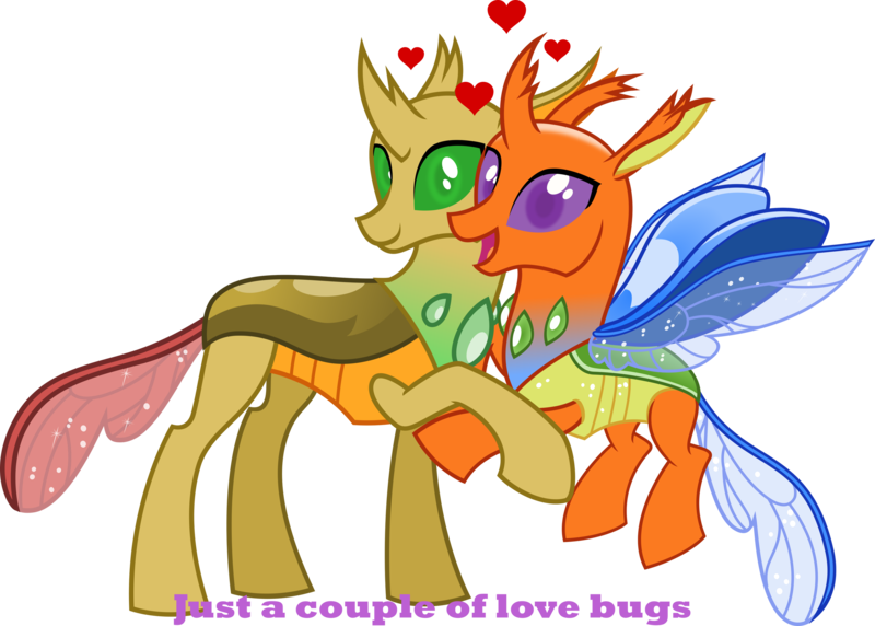 Size: 2896x2071 | Tagged: artist:vector-brony, changedling, changedlingified, changedling oc, changeling, changeling oc, derpibooru import, female, floating heart, heart, male, oc, oc:secret dreamer, oc:vector, oc x oc, safe, shipping, simple background, species swap, straight, transparent background, unofficial characters only, vector