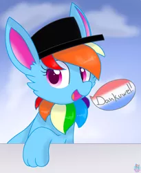 Size: 1322x1612 | Tagged: artist:rainbow eevee, cheek fluff, cloud, cute, derpibooru import, dutch, eevee, female, hat, hnnng, learning, multicolored hair, not rainbow dash, oc, oc:rainbow eevee, open mouth, pokefied, pokémon, rainbow hair, safe, simple background, solo, species swap, talking, talking to viewer, thank you, unofficial characters only