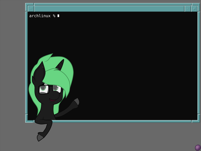 Size: 4096x3072 | Tagged: safe, artist:terminalhash, derpibooru import, oc, oc:terminalhash, pony, unicorn, linux, terminal, vector