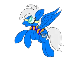 Size: 1920x1800 | Tagged: safe, alternate version, artist:notadeliciouspotato, derpibooru import, oc, oc:silver seraph, unofficial characters only, pony, aviator goggles, background removed, flying, goggles, male, open mouth, simple background, smiling, solo, spread wings, stallion, transparent background, wings