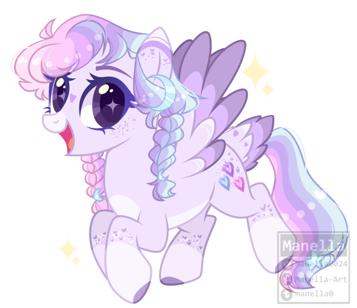 Size: 2452x2116 | Tagged: safe, artist:manella-art, derpibooru import, oc, oc:wisteria may, pegasus, pony, female, mare, offspring, parent:oc:pelito, parent:princess cadance, parents:canon x oc, simple background, solo, transparent background