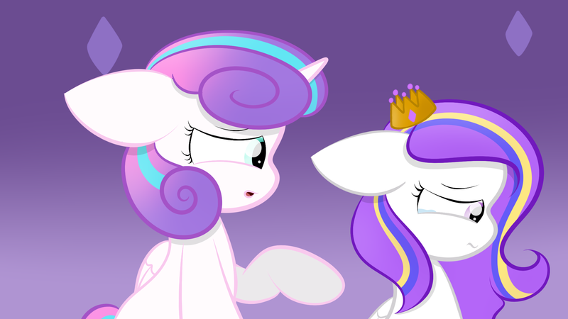 Size: 2109x1187 | Tagged: safe, artist:sugarcloud12, derpibooru import, princess flurry heart, oc, pegasus, pony, crown, female, filly, jewelry, older, regalia, teary eyes