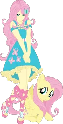 Size: 3073x6000 | Tagged: safe, artist:pink1ejack, derpibooru import, fluttershy, butterfly, human, pegasus, pony, equestria girls, absurd resolution, bare shoulders, bishoujo, bow, clothes, cute, dress, human ponidox, humanized, jewelry, sandals, self ponidox, shoulderless, shyabetes, simple background, sitting, spread wings, transparent background, vector, wings