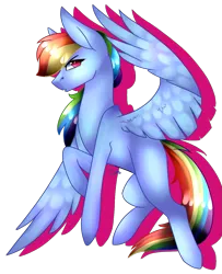 Size: 1151x1419 | Tagged: safe, artist:wintersporkle, derpibooru import, rainbow dash, pegasus, pony, badass, female, flying, mare, simple background, solo, spread wings, trace, transparent background, wings