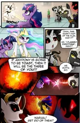 Size: 1280x1949 | Tagged: alicorn, artist:rysunkowasucharia, comic:curse and madness, derpibooru import, mlpcam, oc, oc:everchanging, oc:fallenlight, princess celestia, safe, twilight sparkle, twilight sparkle (alicorn)