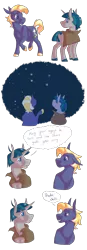 Size: 1800x5200 | Tagged: safe, artist:parrpitched, deleted from derpibooru, derpibooru import, star tracker, stygian, earth pony, pony, unicorn, comic, duo, male, night, simple background, transparent background