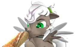 Size: 3536x2233 | Tagged: 3d, artist:thevioletghost, bread, collar, cute, derpibooru import, food, male, oc, pegasus, safe, simple background, solo, source filmmaker, transparent background, unofficial characters only