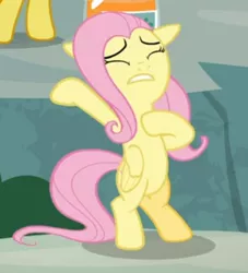 Size: 386x425 | Tagged: safe, derpibooru import, screencap, angel bunny, fluttershy, pegasus, pony, she talks to angel, body swap, cropped, exhausted, eyes closed, female, floppy ears, mare, solo