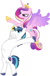 Size: 479x727 | Tagged: derpibooru import, edit, editor:wcctnoam, epic wife tossing, fastball special, princess cadance, safe, screencap, shining armor, simple background, the crystal empire, transparent background, vector