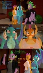 Size: 1920x3240 | Tagged: 3d, anthro, artist:papadragon69, breasts, busty princess ember, busty smolder, butt, clothes, comic, derpibooru import, dragon, emberspike, female, implied spanking, male, older, older smolder, older spike, princess ember, princess embutt, shipping, smolder, smolderriere, source filmmaker, spike, spolder, straight, suggestive