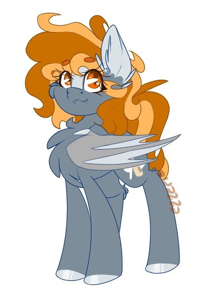 Size: 661x923 | Tagged: safe, artist:ezzerie, deleted from derpibooru, derpibooru import, oc, oc:snooze, bat pony, digital, female, fluffy, fullbody, mare, solo