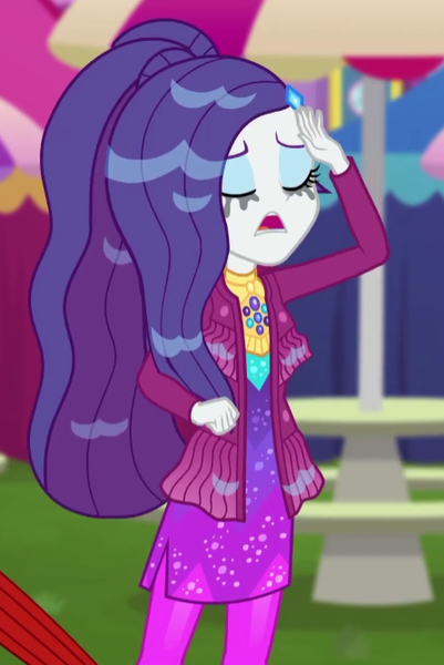 Size: 446x667 | Tagged: safe, derpibooru import, screencap, rarity, equestria girls, equestria girls series, inclement leather, spoiler:choose your own ending (season 2), spoiler:eqg series (season 2), cropped, hashtag rain hair don't care, inclement leather: vignette valencia, makeup, running makeup, solo, wet hair, wet hairity