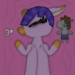 Size: 1000x1000 | Tagged: source needed, useless source url, safe, artist:ravepony134, derpibooru import, smarty pants, oc, unnamed oc, pony, baby, bed, female, floppy ears, laying on bed, next generation, on bed, pacifier, plushie, sleeping, solo, unknown pony