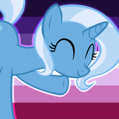 Size: 400x400 | Tagged: safe, derpibooru import, part of a set, trixie, pony, unicorn, female, headcanon, icon, lgbt headcanon, mare, pride flag, sexuality headcanon, solo