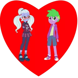 Size: 800x800 | Tagged: safe, derpibooru import, spike, sugarcoat, human, equestria girls, heart, human spike, humanized, shipping heart, simple background, spikecoat, transparent background