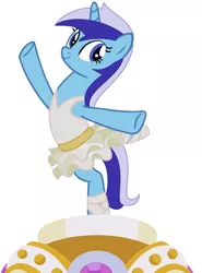 Size: 1280x1726 | Tagged: safe, artist:brightstar40k, derpibooru import, minuette, pony, unicorn, a royal problem, arabesque, ballerina, ballet, ballet pose, ballet slippers, clothes, dancing, female, minuetterina, music box, one arm up, one leg out, pose, show accurate, solo, tutu, tututiful
